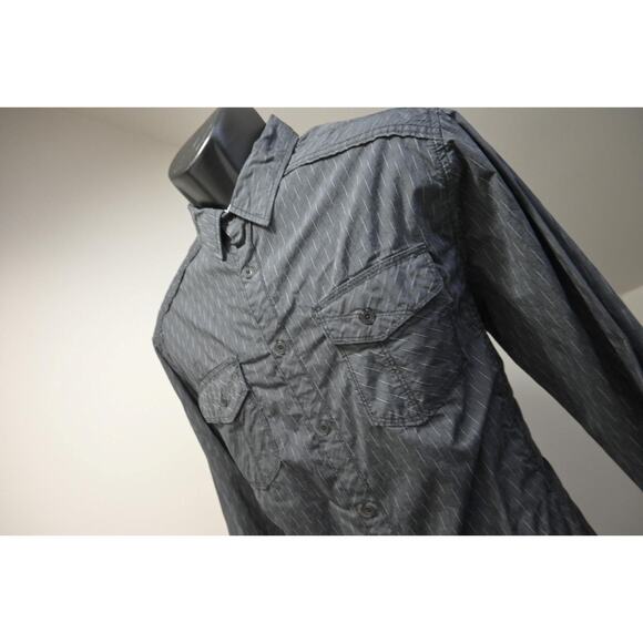 BKE Buckle Black Label Standard Fit Gray Long Sleeve Stretch Mens Size Large - Picture 2 of 9